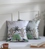 Grey Traditional Polyester 16 x 16 Inches Cushion Covers (Set of 2)