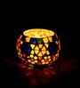 Multicolour Glass Table Tealight Holder