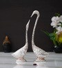 Multicolor Polyresin Swan Pair Kissing Duck Love Birds Decorative Showpiece (30 cm)