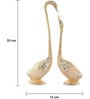 Multicolor Polyresin Swan Pair Kissing Duck Love Birds Decorative Showpiece (30 cm)