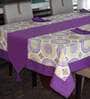 Circon (78x54) Purple & Green Cotton (Set of 6) Table Linen Set