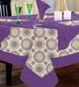 Circon (78x54) Purple & Green Cotton (Set of 6) Table Linen Set