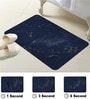 Blue Printed Rubber 22x14 Inches Anti Skid Bath Mat