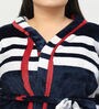 Multicolor Printed Woolen Women Bath Robe With Belt (3XL)