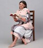 Multicolor Printed Woolen Women Bath Robe With Belt (L)