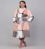 Multicolor Printed Woolen Women Bath Robe With Belt (L)