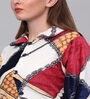 Multicolor Geometric Woolen Women Bath Robe With Belt (M)
