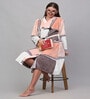 Multicolor Geometric Woolen Women Bath Robe With Belt (M)