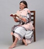 Multicolor Printed Woolen Women Bath Robe With Belt (M)