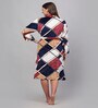 Multicolor Geometric Woolen Women Bath Robe With Belt (S)