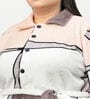 Multicolor Printed Woolen Women Bath Robe With Belt (XXL)