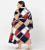 Multicolor Geometric Woolen Women Bath Robe With Belt (XXL)