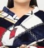 Multicolor Geometric Woolen Women Bath Robe With Belt (XXL)