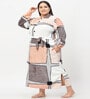 Multicolor Printed Woolen Women Bath Robe With Belt (XXL)