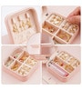 Multicolor PU Leather Travel Jewelry Organizer Box (Peach & Blue Assorted)