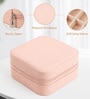 Multicolor PU Leather Travel Jewelry Organizer Box (Peach & Blue Assorted)