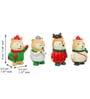 Multicolor Resin Christmas Animal Figurines Toys (Set of 4)