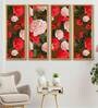 Roses Multicolour Canvas Framed Art Panel Set of 4