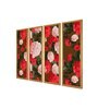 Roses Multicolour Canvas Framed Art Panel Set of 4