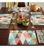 Magin Triangle (18x12) Multicolor Rubber (Set of 4) Placemat