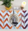 Zig Zag Magic (18x12) White & Brown Rubber (Set of 5) Table Linen Set