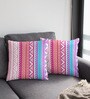 Multicolor Satin Abstract 16x16 inches Cushion Covers (Pack of 2)