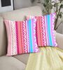 Multicolor Satin Abstract 16x16 inches Cushion Covers (Pack of 2)