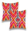 Multicolor Satin Abstract 16x16 inches Cushion Covers (Pack of 2)