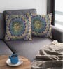 Multicolor Satin Ethnic motif 16x16 inches Cushion Covers (Pack of 2)