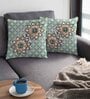 Multicolor Satin Ethnic motif 16x16 inches Cushion Covers (Pack of 2)