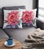 Multicolor Satin Floral 16x16 inches Cushion Covers (Pack of 2)