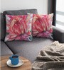 Multicolor Satin Floral 16x16 inches Cushion Covers (Pack of 2)