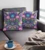 Multicolor Satin Floral 16x16 inches Cushion Covers (Pack of 2)