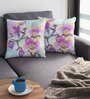 Multicolor Satin Floral 16x16 inches Cushion Covers (Pack of 2)