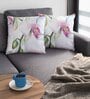 Multicolor Satin Floral 16x16 inches Cushion Covers (Pack of 2)