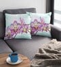 Multicolor Satin Floral 16x16 inches Cushion Covers (Pack of 2)