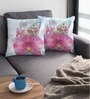 Multicolor Satin Floral 16x16 inches Cushion Covers (Pack of 2)
