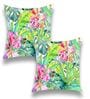 Multicolor Satin Floral 16x16 inches Cushion Covers (Pack of 2)