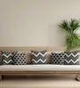 Black and White Satin Abstract 16x16 inches Cushion Covers (Pack of 5)