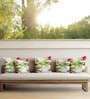Multicolor Satin Floral 16x16 inches Cushion Covers (Pack of 5)