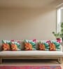 Multicolor Satin Floral 16x16 inches Cushion Covers (Pack of 5)