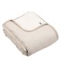 Cream Self Stripe King Size Bedspread With Pillow Cover
