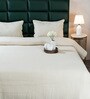 Cream Stripe King Size Bedspread With Pillow Cover