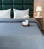 Cream Self Stripe Queen Size Bedspread With Pillow Cover