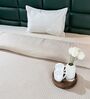 Cream Self Stripe Queen Size Bedspread With Pillow Cover