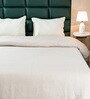 Cream Stripe Queen Size Bedspread With Pillow Cover