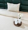 Cream Stripe Queen Size Bedspread With Pillow Cover