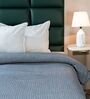 Cream Self Stripe Queen Size Bedspread With Pillow Cover