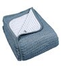 Cream Self Stripe Queen Size Bedspread With Pillow Cover
