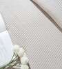 Cream Self Stripe Queen Size Bedspread With Pillow Cover